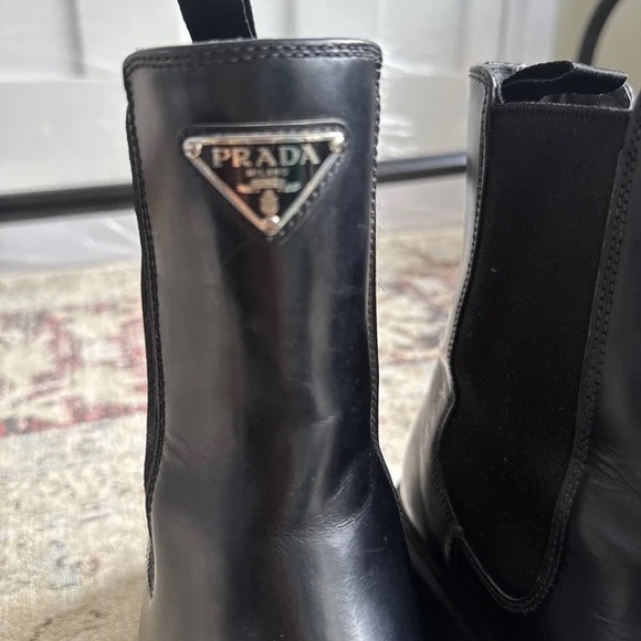 Prada Women's Black Chunky Heeled Boots - Picture 2 of 4